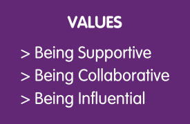 Values - being supportive - being collaborative - being influential