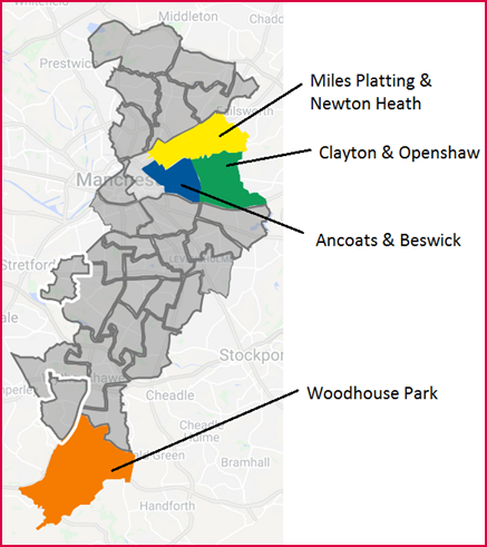 the four areas of manchester