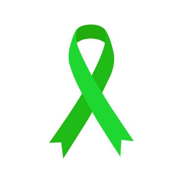 Green ribbon mental health awareness logo